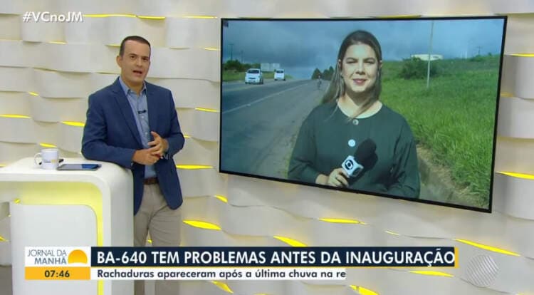 Asfalto Sonrisal: Jornal da Manhã destaca péssima qualidade do asfalto da BA-640 no trecho Mirante/Bom Jesus da Serra
