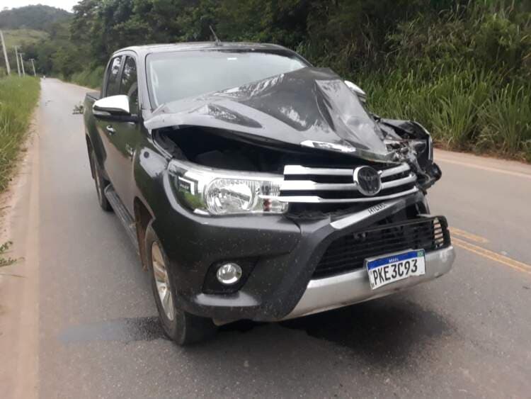 Hilux conduzida por assessor de deputado colide com cavalo na BA-262 entre Poções e Nova Canaã.