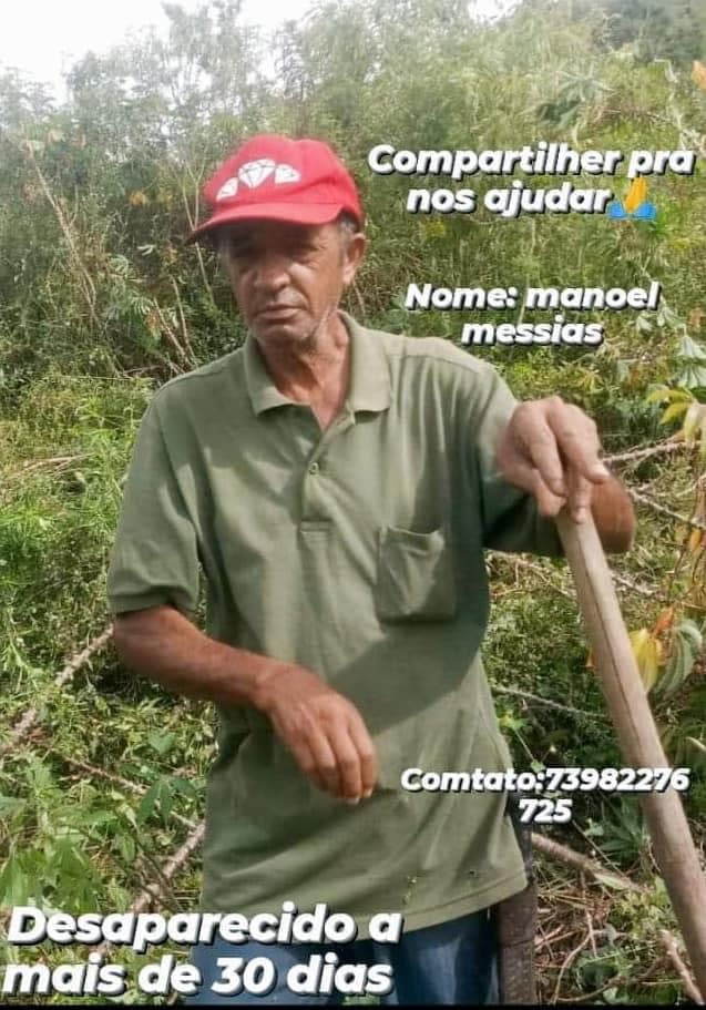 Família boa-novense pede ajuda para encontrar homem que desapareceu em Poções