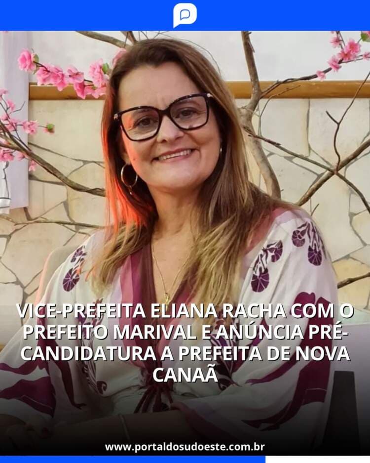 Vice-prefeita Eliana Racha com o prefeito Marival e anúncia pré-candidatura a prefeita de Nova Canaã