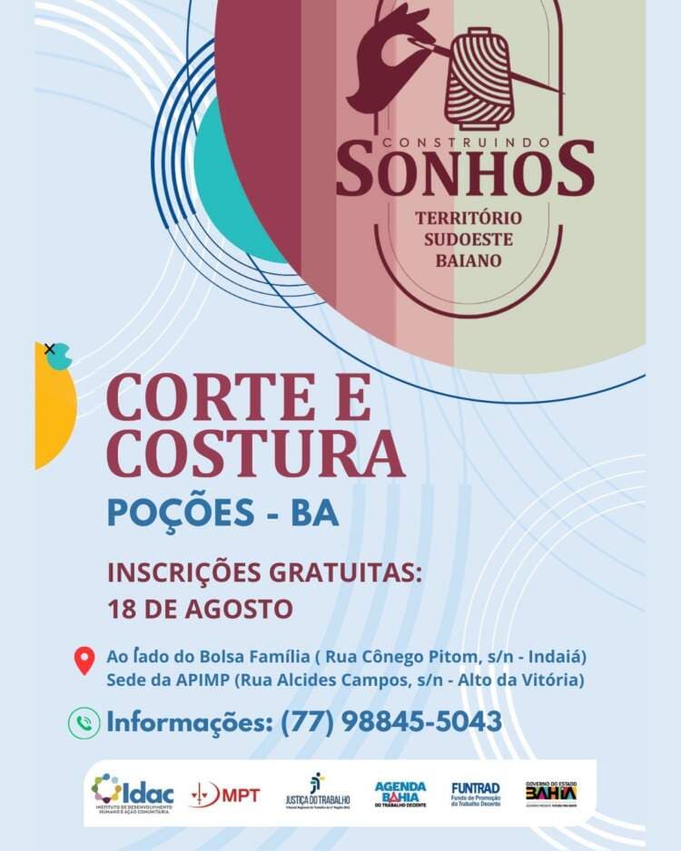 Projeto Oferece Curso Gratuito de Corte e Costura Para Mulheres de Poções