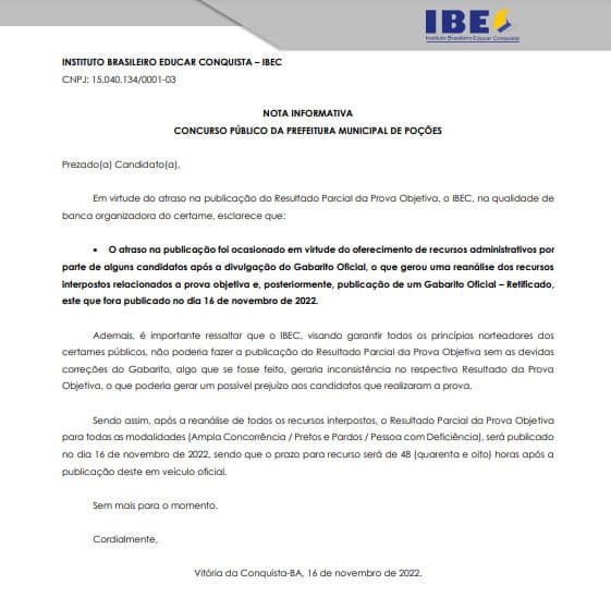 Concurso Público de Poções: IBEC rebate OAB