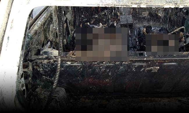 Crime macabro na BR-116: Dois indivíduos foram executados e corpos incendiados dentro do carro