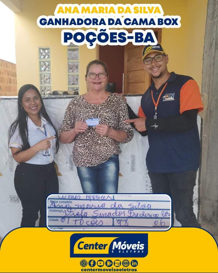 Center Móveis realiza promoção e premia cliente em Poções