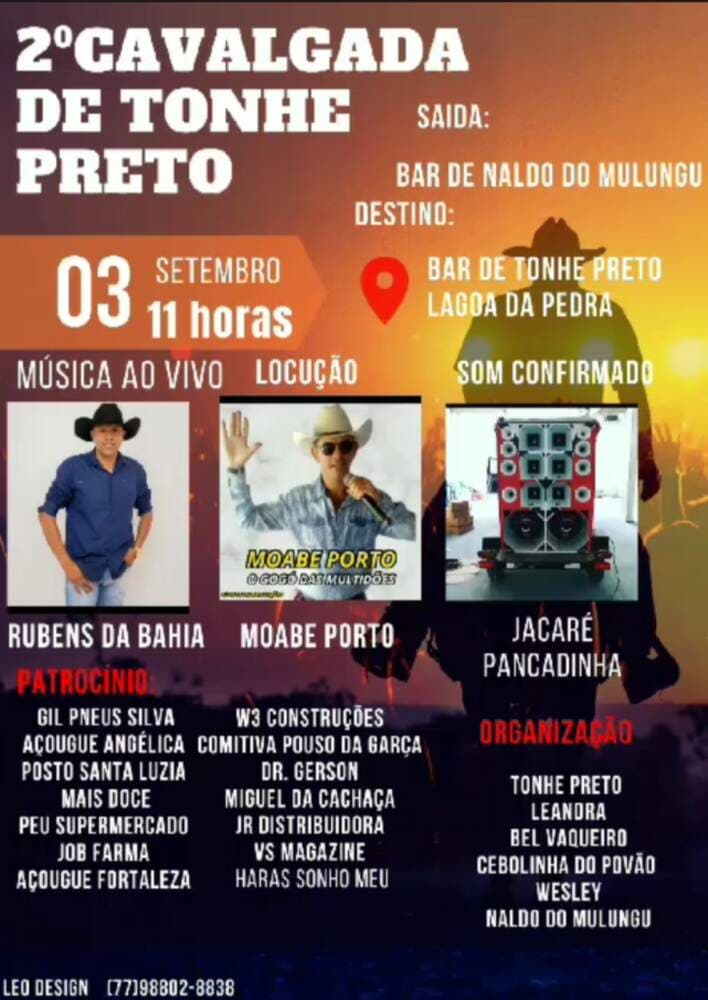 Cavalgada de Tonhe Preto vai movimentar a zona rural de Poções.