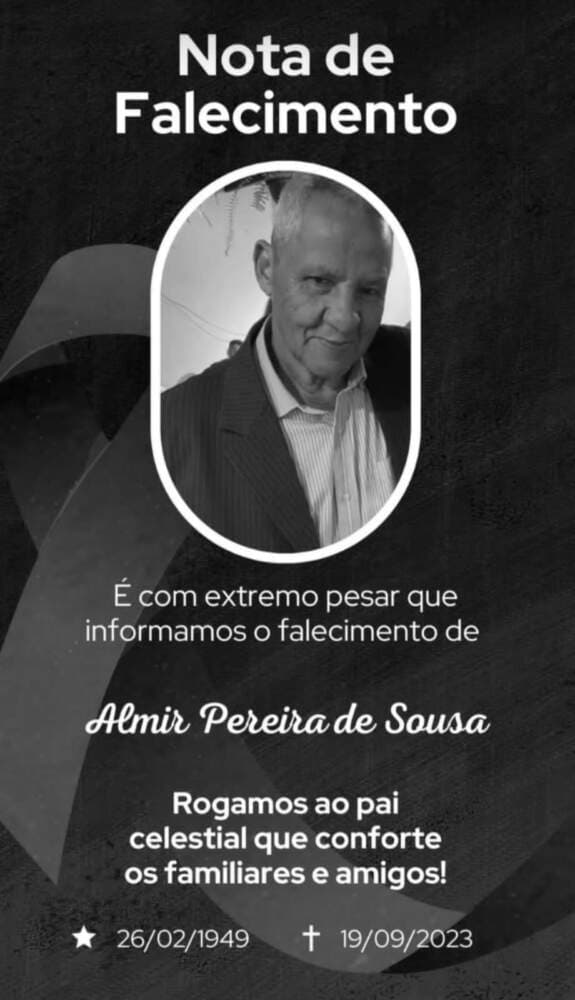Luto em Poções: morre Almir Pereira Souza, aos 74 anos.