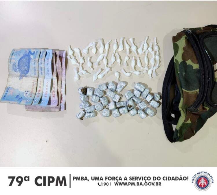 79ª CIPM prende um homem por tráfico de drogas em Poções
