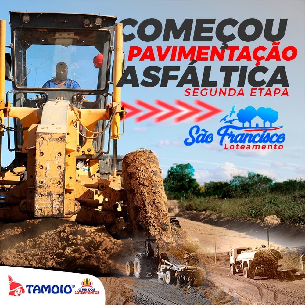 Mais obras: começou a segunda etapa da pavimentação asfáltica no São Francisco Loteamento.