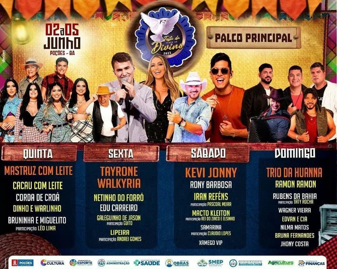 Festa do Divino 2022: Prefeitura divulga programação completa. Confira!